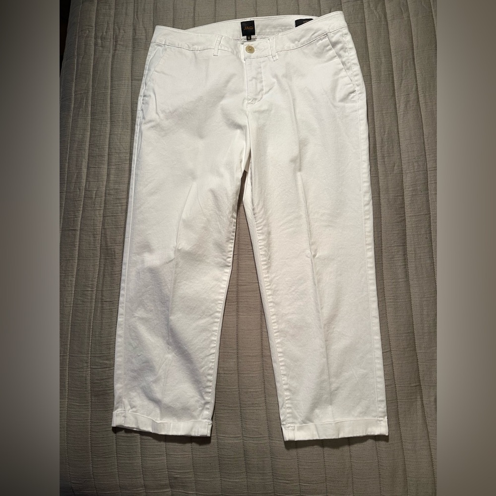 JAG white crop pant, slim fit size 14, or regular fit 12